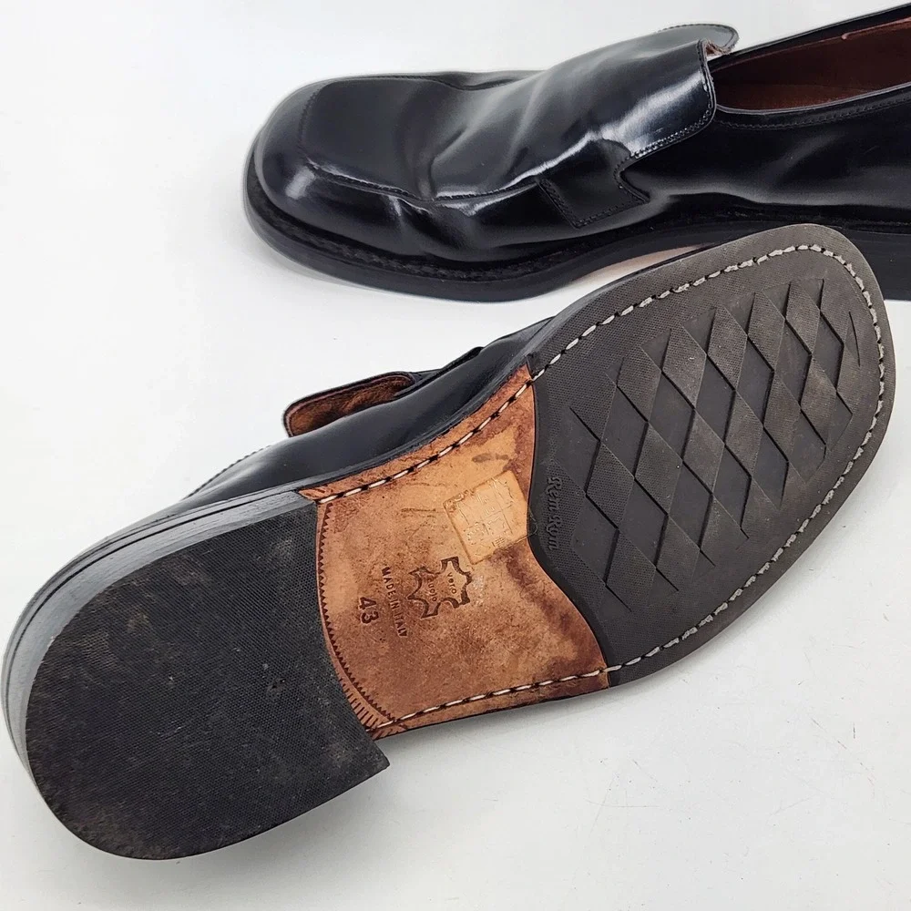 Senso Loafers Mens EU 43‎ US 10 Black Patent Leather Slip On Shoes Italy